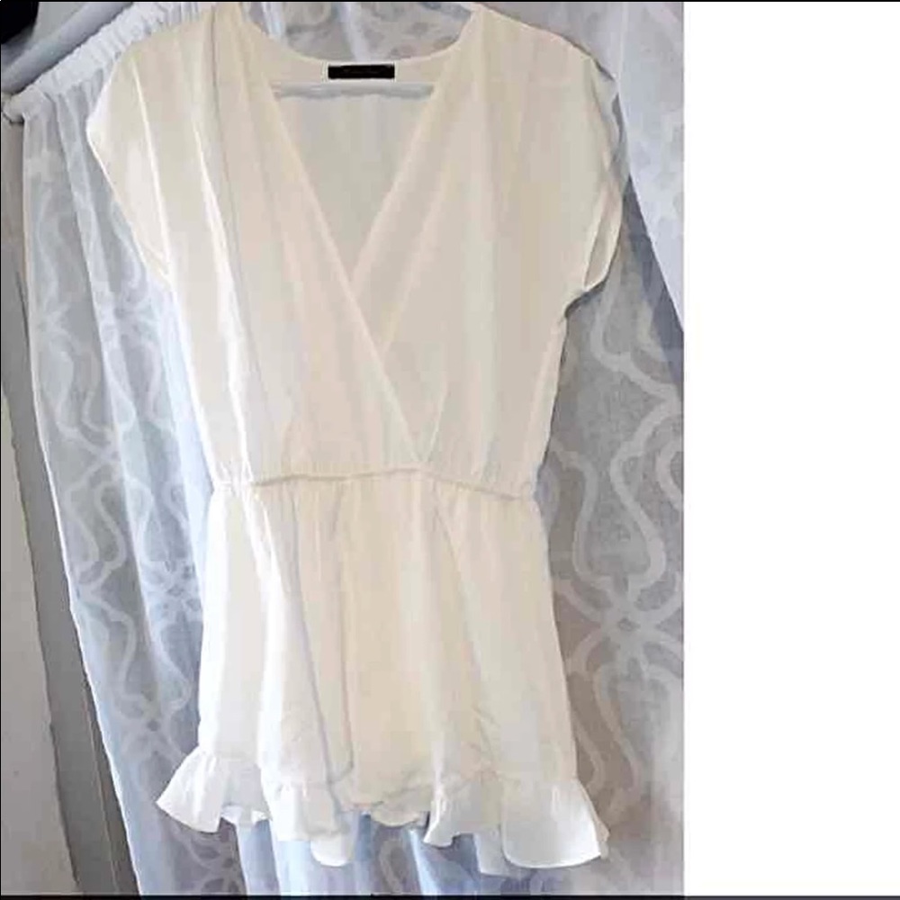 Cream Ruffle Romper